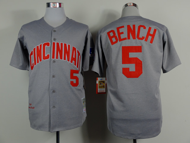 Men MLB Cincinnati Reds #5 Bench Grey jerseys->->MLB Jersey